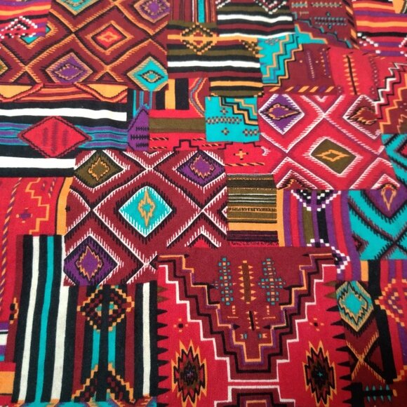 McCalls Skirt Small Long Maxi Southwestern Native Patchwork Tribal Print Natural - Picture 7 of 11